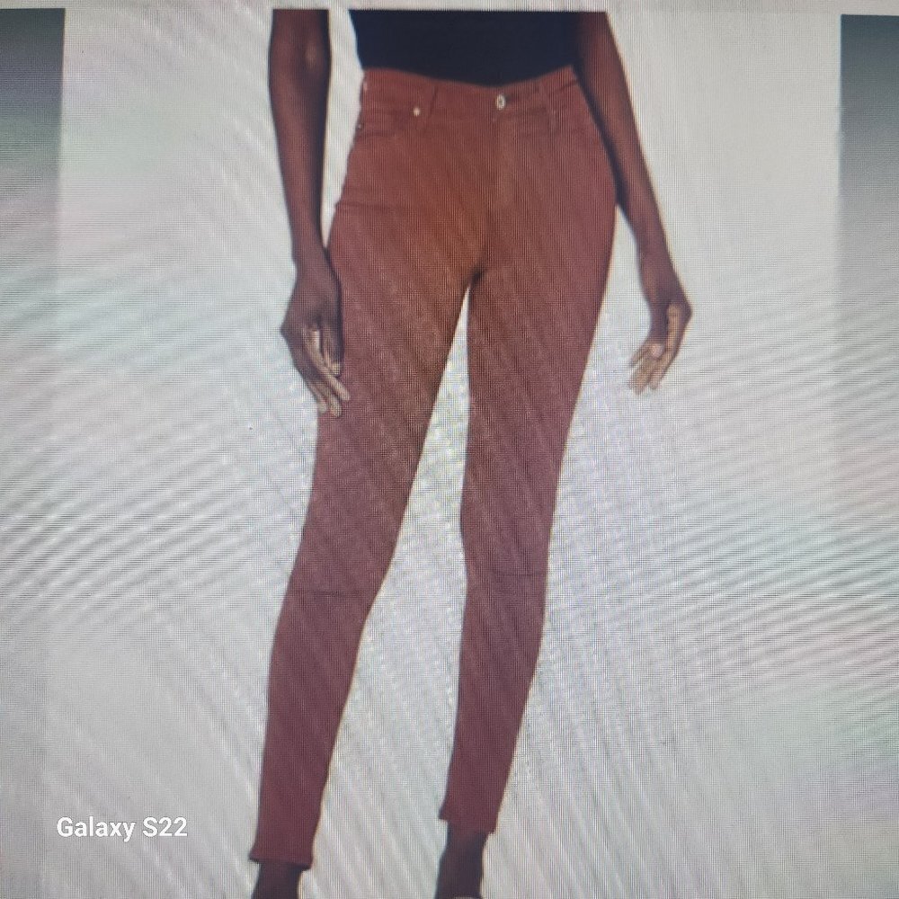 AG Jeans Farrah Ankle High Rise Skinny Luscious Stretch Sateen Brick Dust 28th